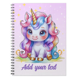 Cuaderno personalizado de unicornio púrpura
