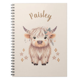 Cuaderno Personalizado de Vaca de las Tierras Alta