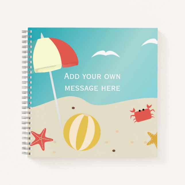 Cuaderno Personalizado de vacaciones en la playa de verano  (Anverso)