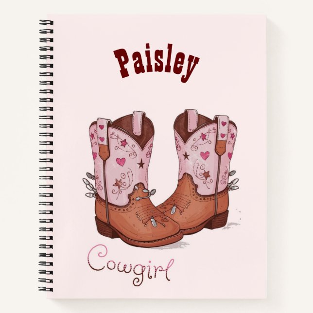 Cuaderno personalizado de vaquera linda (Anverso)