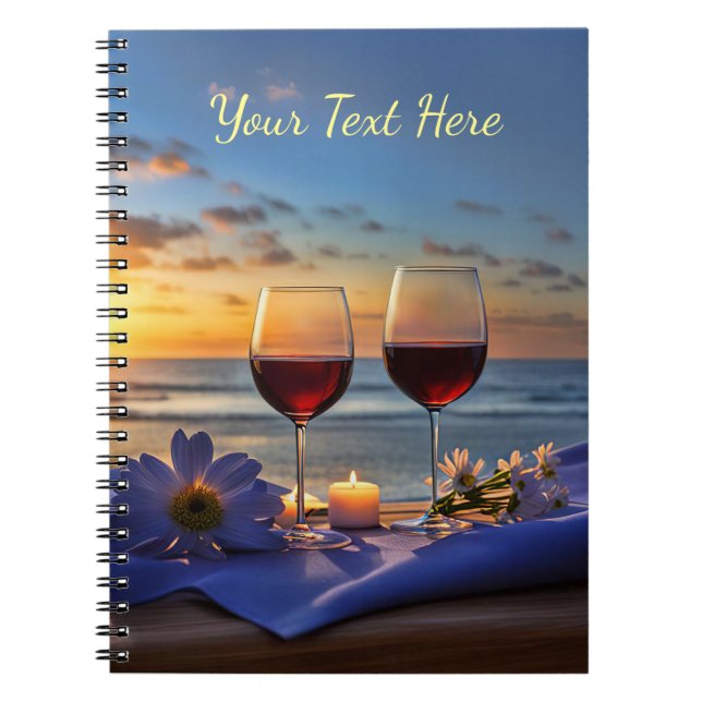Cuaderno Personalizado de vino y playa (Frente)