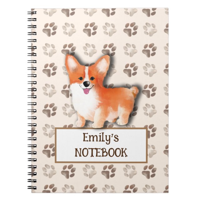 Cuaderno personalizado de Welsh Corgi Pembroke com (Frente)