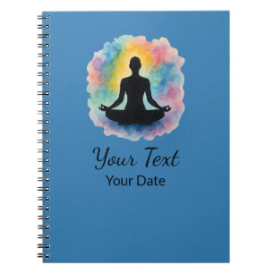 Cuaderno Personalizado de yoga Aura Aura de color de agua d
