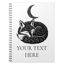 Cuaderno personalizado de zorro y luna creciente