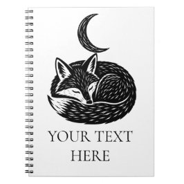 Cuaderno personalizado de zorro y luna creciente