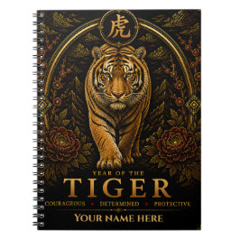 Cuaderno personalizado del año del tigre del zodía