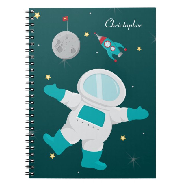 Cuaderno personalizado del astronauta del espacio (Frente)