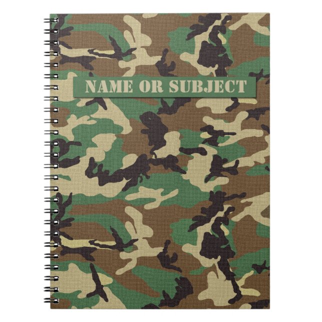 Cuaderno personalizado del camuflaje de los (Frente)