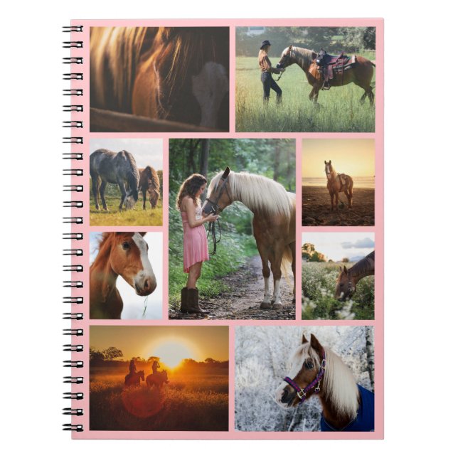 Cuaderno Personalizado del Chica de caballos de Collage de  (Frente)