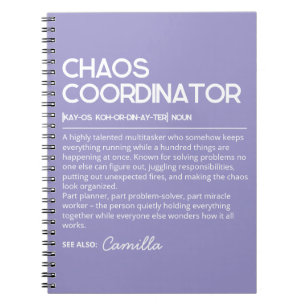 Cuaderno personalizado del coordinador del caos, d