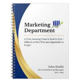 Cuaderno personalizado del departamento de marketi