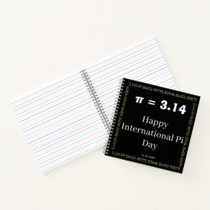 Cuaderno personalizado del Día Pi - Feliz Internac