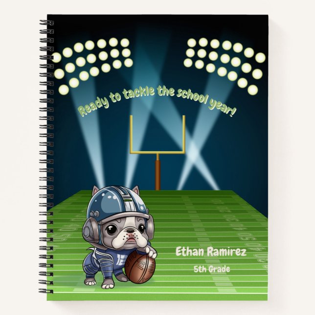 Cuaderno Personalizado del estadio de marionetas de bulldog (Anverso)