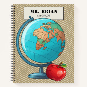 Cuaderno personalizado del globo terráqueo del pro