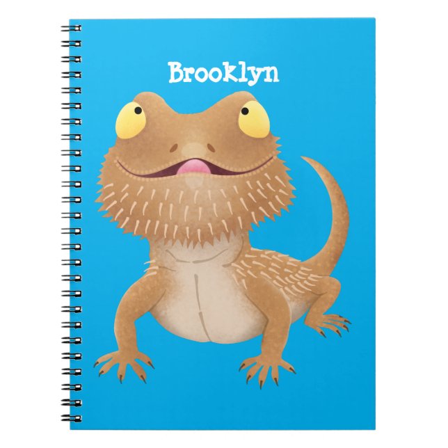 Cuaderno Personalizado del lagarto de dragón barbudo (Frente)