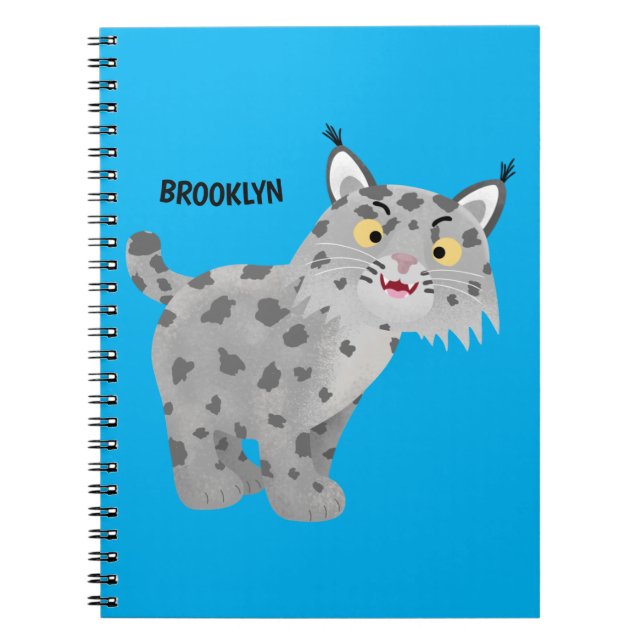 Cuaderno Personalizado del lince del bobcat medio (Frente)
