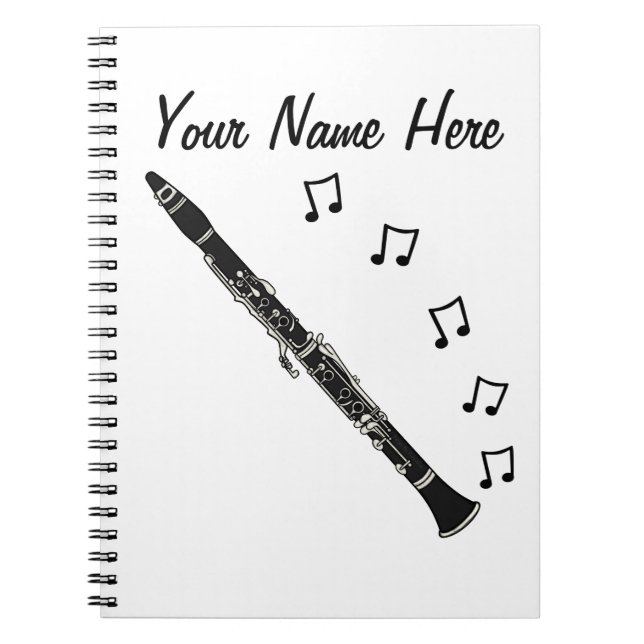 Cuaderno Personalizado del maestro de música Clarinetista (Frente)