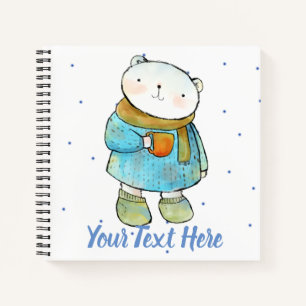 Cuaderno Personalizado del oso polar con amor al café
