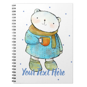 Cuaderno Personalizado del oso polar con amor al café