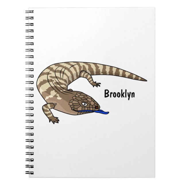 Cuaderno Personalizado del reptil de lagarto de lengua azul (Frente)
