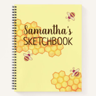 Cuaderno Personalizado del Sweet Bee Honeycomb Sketchbook