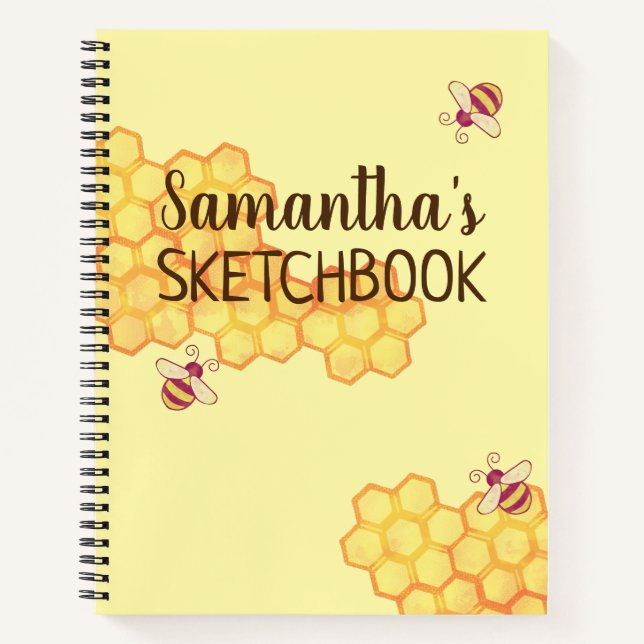 Cuaderno Personalizado del Sweet Bee Honeycomb Sketchbook (Anverso)