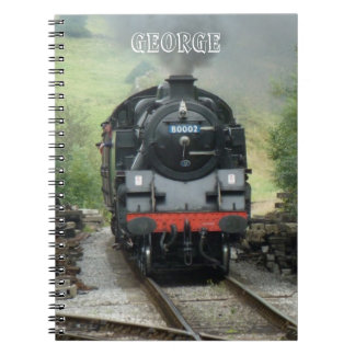 Cuaderno personalizado del tren del vapor