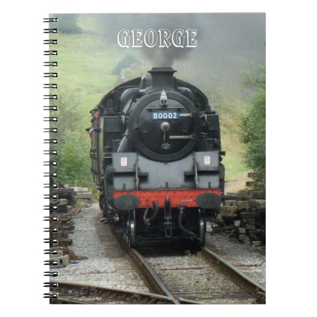 Cuaderno personalizado del tren del vapor (Frente)