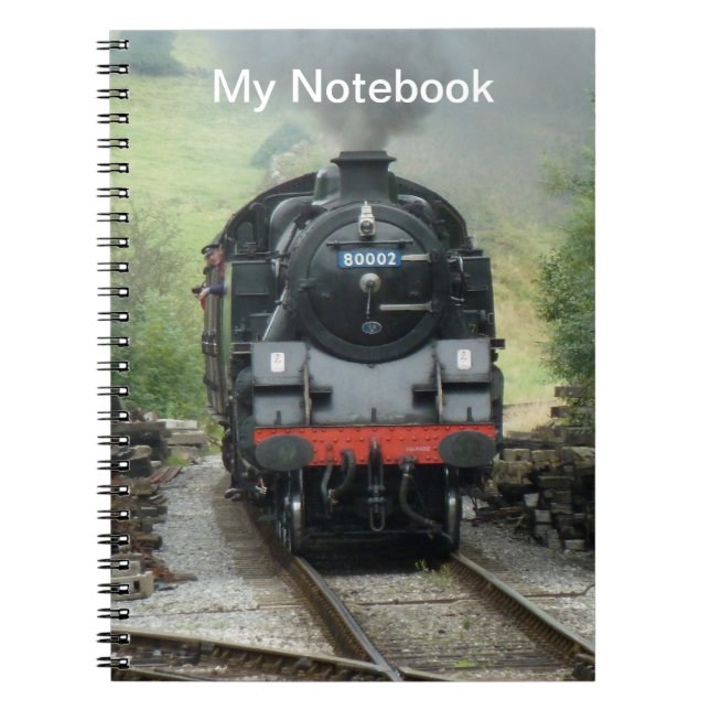Cuaderno personalizado del tren del vapor (Frente)