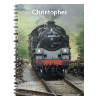 Cuaderno personalizado del tren del vapor del