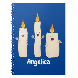 Cuaderno Personalizado del trío de velas de canto lindo
