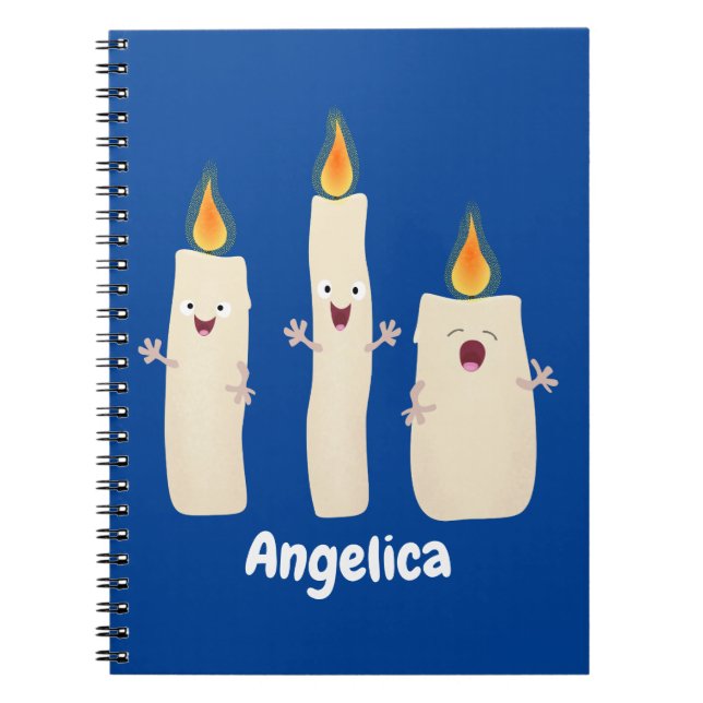 Cuaderno Personalizado del trío de velas de canto lindo (Frente)