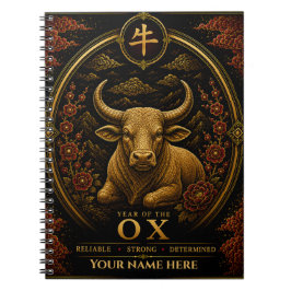 Cuaderno personalizado del zodíaco del año del Bue