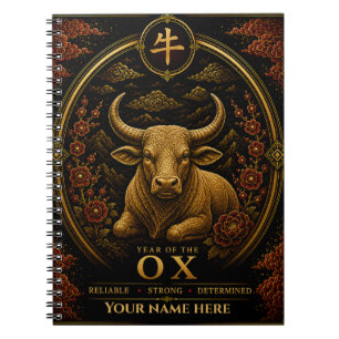 Cuaderno personalizado del zodíaco del año del Bue