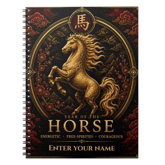 Cuaderno personalizado del zodíaco del Año del Cab (Frente)