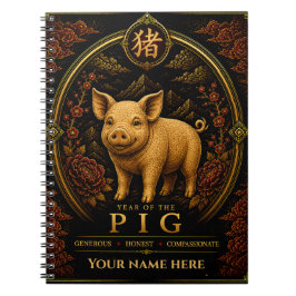Cuaderno personalizado del zodíaco del año del cer