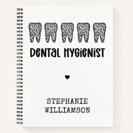 Cuaderno Personalizado Dental Hygienist Leoparst Print Teet