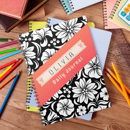 Cuaderno Personalizado Diario Nombre Diario Negro 