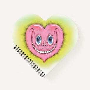 Cuaderno Personalizado dibujado mano sonriente lindo rosa c