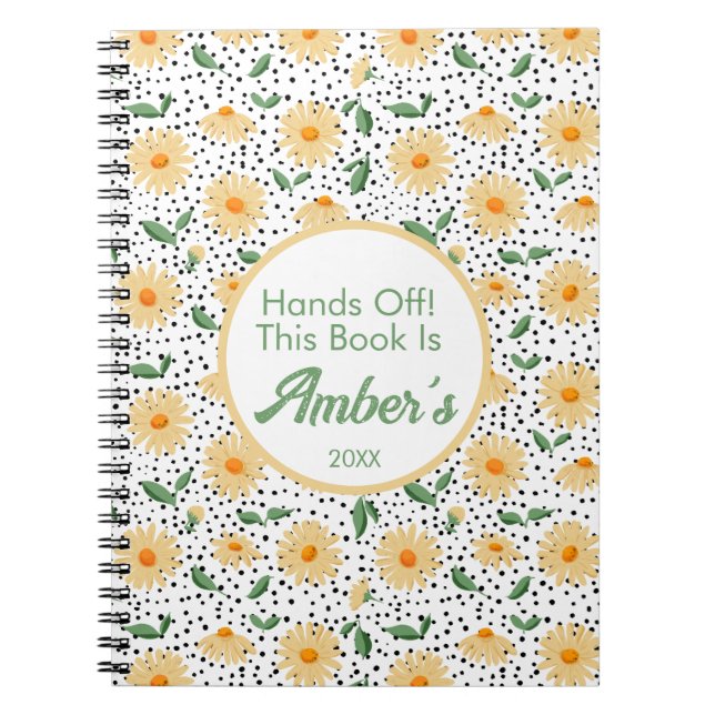 Cuaderno personalizado – diseño de margarita (Frente)
