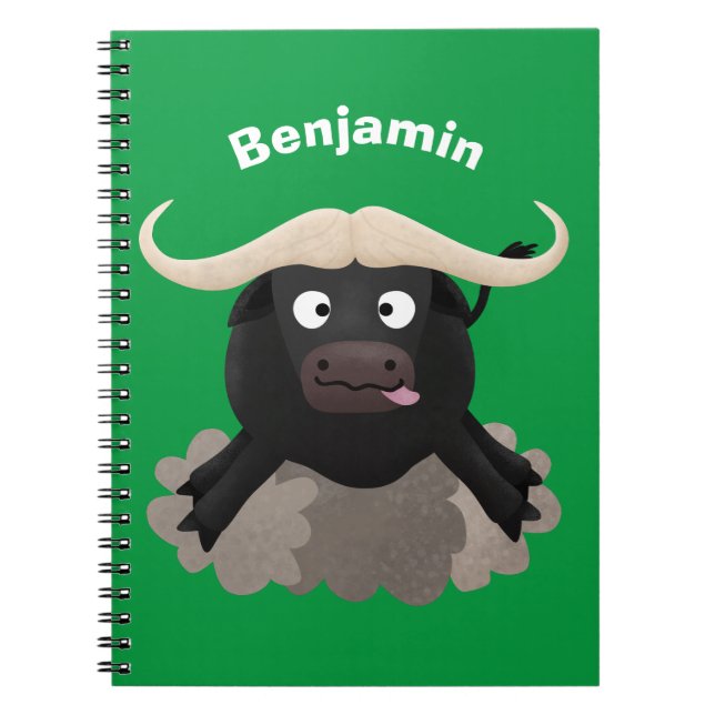 Cuaderno Personalizado divertida de búfalo de agua corrient (Frente)