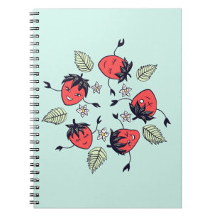Cuaderno Personalizado divertido de personajes de fresas so