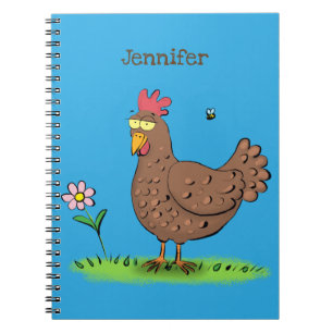 Cuaderno Personalizado divertido de pollo rústico y caprich