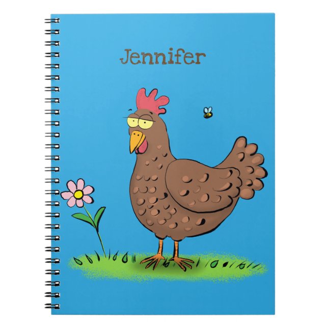 Cuaderno Personalizado divertido de pollo rústico y caprich (Frente)