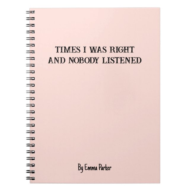 Cuaderno Personalizado divertido para regalos para (Frente)