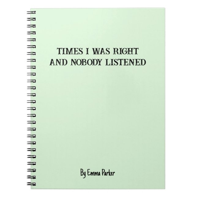 Cuaderno Personalizado divertido para regalos para (Frente)