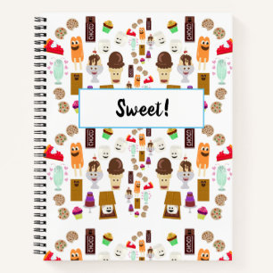 Cuaderno Personalizado divertido trata patrón de postre