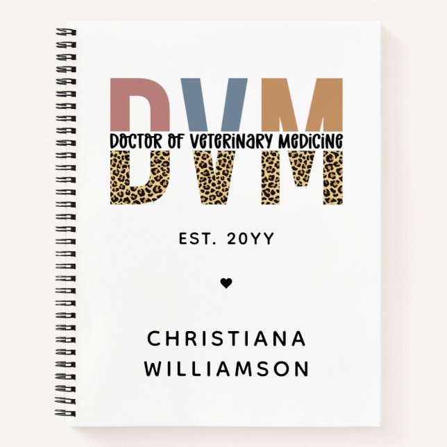 Cuaderno Personalizado DVM Médica de Regalos de Medicina Ve (Anverso)