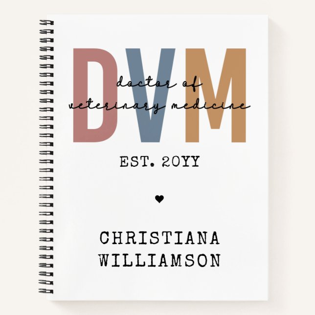 Cuaderno Personalizado DVM Médica de Regalos de Medicina Ve (Anverso)