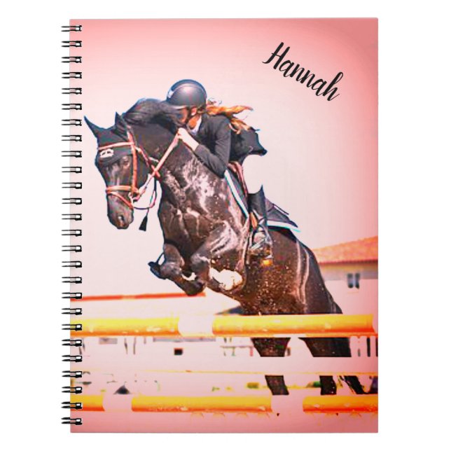 Cuaderno Personalizado ecuestre Jumper de caza de caballos  (Frente)